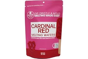ELEVEN O'ONE Sweet Shoppe Cardinal Red Melting Wafers, Red Chocolate Flavored Melting Wafers for Dipping, Baking and Chocolate Fountains, Easy to Melt (Cardinal Red, 12 ounces)