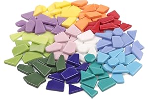 Youway Style Glass Mosaic Tiles for Crafts Bulk,200g Broken Mosaic Glass Pieces for Garden Mosaic Crafts,DIY Mosaic Supplies,Holiday & Christmas Mosaic Decorations