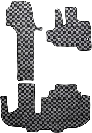Amazon 新型 N Box Nboxカスタム Jf3 Jf4 フロアマット 1台分セット 助手席スーパースライドシート チェック柄 フロアマット 車 バイク