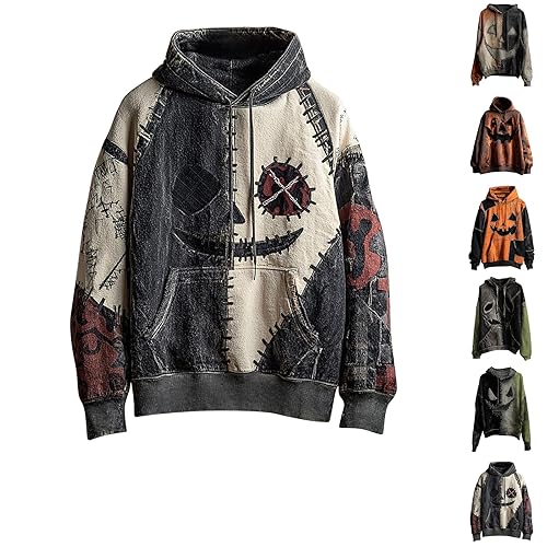 Ladies Halloween Costumes Halloween Hoodies for Women Oversized Sweatshirt Fashion Pumpkin Graphic Print Pullover, Lightweight Comfortable Fall Lounge Jumper Womens A Black