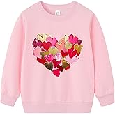 Slurinx Toddler Valentines Day Sweatshirt Boys Girls Valentine Duck Love Heart Graphic Outfit Long Sleeve Tops for Kids 2-7T