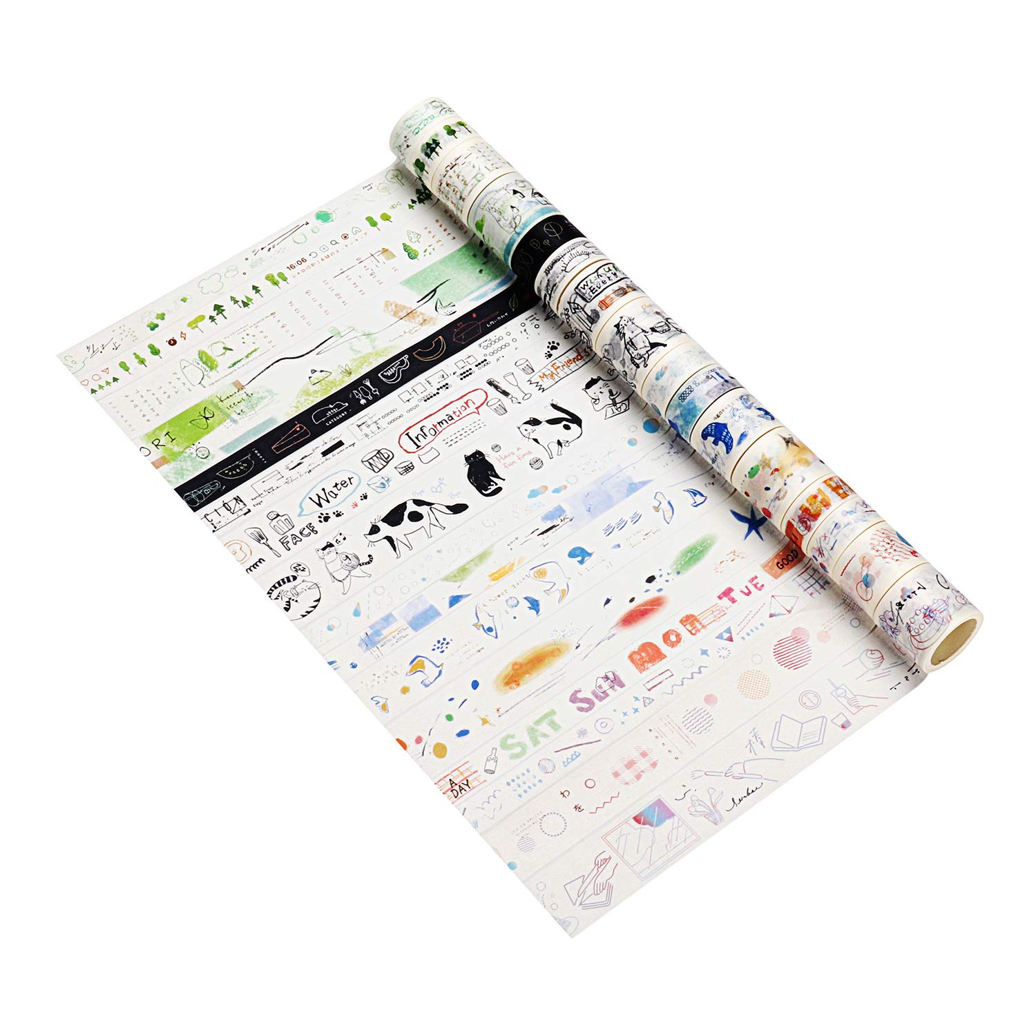 3 3yd Roll Washi Masking Tape Adhesive Paper Cute Tape For Diy Planners Scrapbooking Object Beautification Home Furnishing Decor Party Gift Wrapping Yearning For Life Series Molshine 16rolls Arts Crafts Toys Games Agtcorp Com