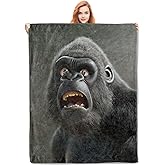 VANZEV Gorilla Blanket, 50"x60" Animal Gorilla Fleece Throw for Kids & Adults, Ultra-Soft and Warm Home Decor Blanket, Gorilla Gifts