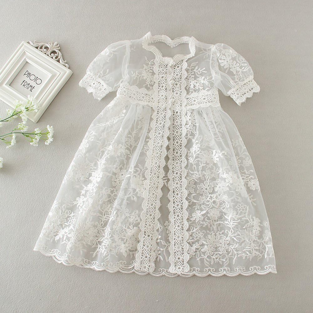 Regali per neonati matrimonio damigella donore formale Abito da battesimo  in pizzo con cappellino e cappotto in pizzo per bambine compleanno Selene  urban-earth.co.uk