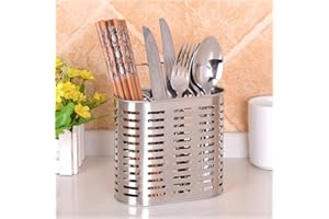 Simonshop Stainless Steel Cutlery Draining Racks Metal Hanging Chopsticks Spoon Cage Holder Kitchen Gadgets (Style A)