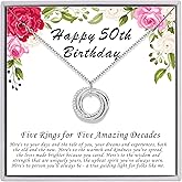 AM ANNIS MUNN Birthday Gifts for Women, 30th 40th 50th 60th 70th 80th 90th Birthday Gifts for Women 925 Sterling Silver 3 4 5 6 7 8 9 Decades Birthday Gifts for Her Jewelry for Women