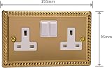 Varilight 2G 13A Switched Socket Georgian Brass XG5W view 5