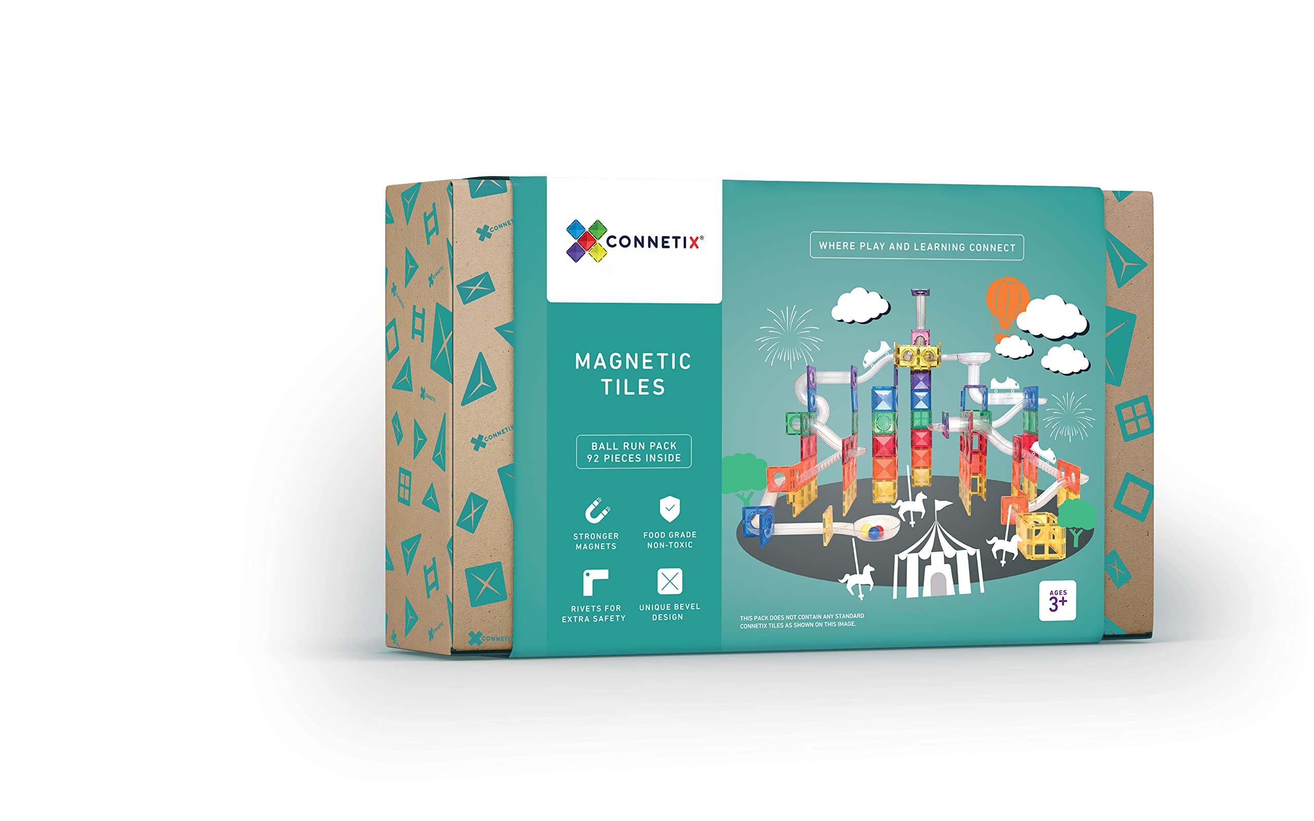 CONNETIX Rainbow Ball Run Pack, 92 Pieces