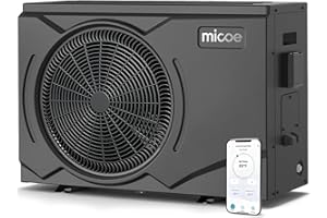 MICOE 35000 BTU Inverter Pool Heater for Above Ground and Inground Pool Up to 24ft/12000 Gallons, Electric Swimming Pool Heat Pump with APP-Scheduled Heating and Cooling, 220-240V