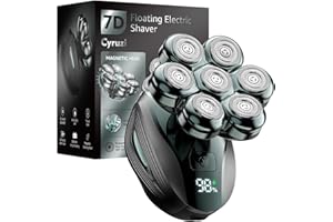CYRUZI Head Shavers for Bald Men, Detachable Head Shaver, IPX7 Waterproof Wet Dry Bald Head Shavers, 7D LED Display Electric Rechargeable Head Shaving Kit with Type-C Charge