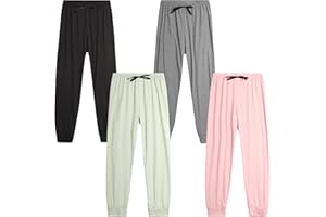 Sweet Hearts Girls Sweatpants - 4 Pack Super Soft Girls' Activewear Performance Jogger Pants: Made in USA (Sizes: 7-16)