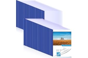 Thenshop 100 Pcs Clear Report Covers with Sliding Bars Sliding Bar File Folder Binder Plastic Report Folder for File Paper Book Resume Letter Office, 30 Sheet Capacity(Blue)