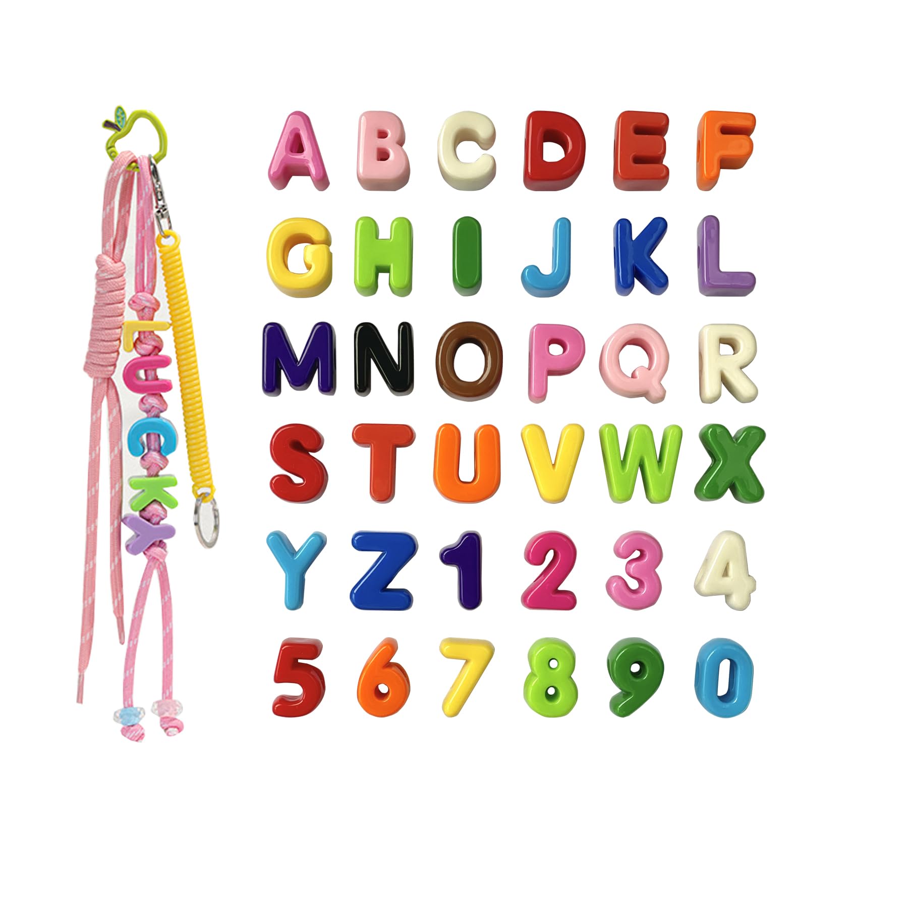 Photo 1 of Chunky Colorful Acrylic Letter Beads for DIY Crafts (36)