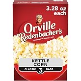 Orville Redenbacher&rsquo;s Microwave Popcorn, Kettle Corn, 3.3 oz., 3-ct | 3g fiber per serving; Kettle Corn flavor; made with 100% whole grain kernels; great for movie night &amp; entertaining