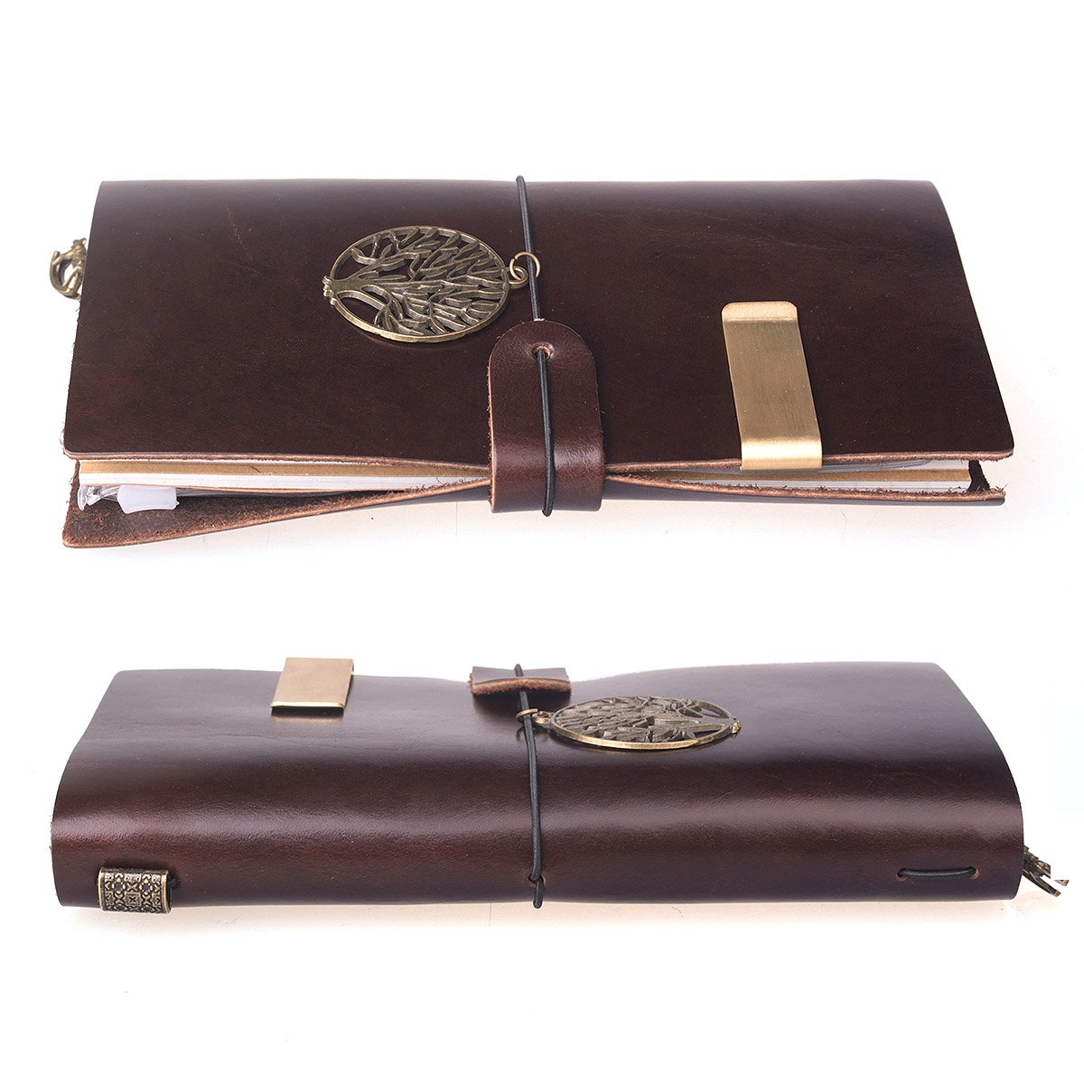 AYOUYA Leather Journal Writing Notebook Made of Classic Genuine Leather, Writing Journal Diary, Leather Bound Journal 7 x 4 x 0.7 Inches with Mini Pencil Case 6 x 1.5 Inches, Brown