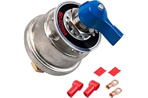 AJULYBEE High Current Battery Disconnect Switch Heavy Duty 300A with Face Plate, Cut Off Power Kill Switch Isolator 12V - 24V with Copper Contacts for Car Vehicle RV Truck Boat Marine Outboards