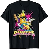 Baseball Banana Funny Splatter Sports Kids Teens T-Shirt