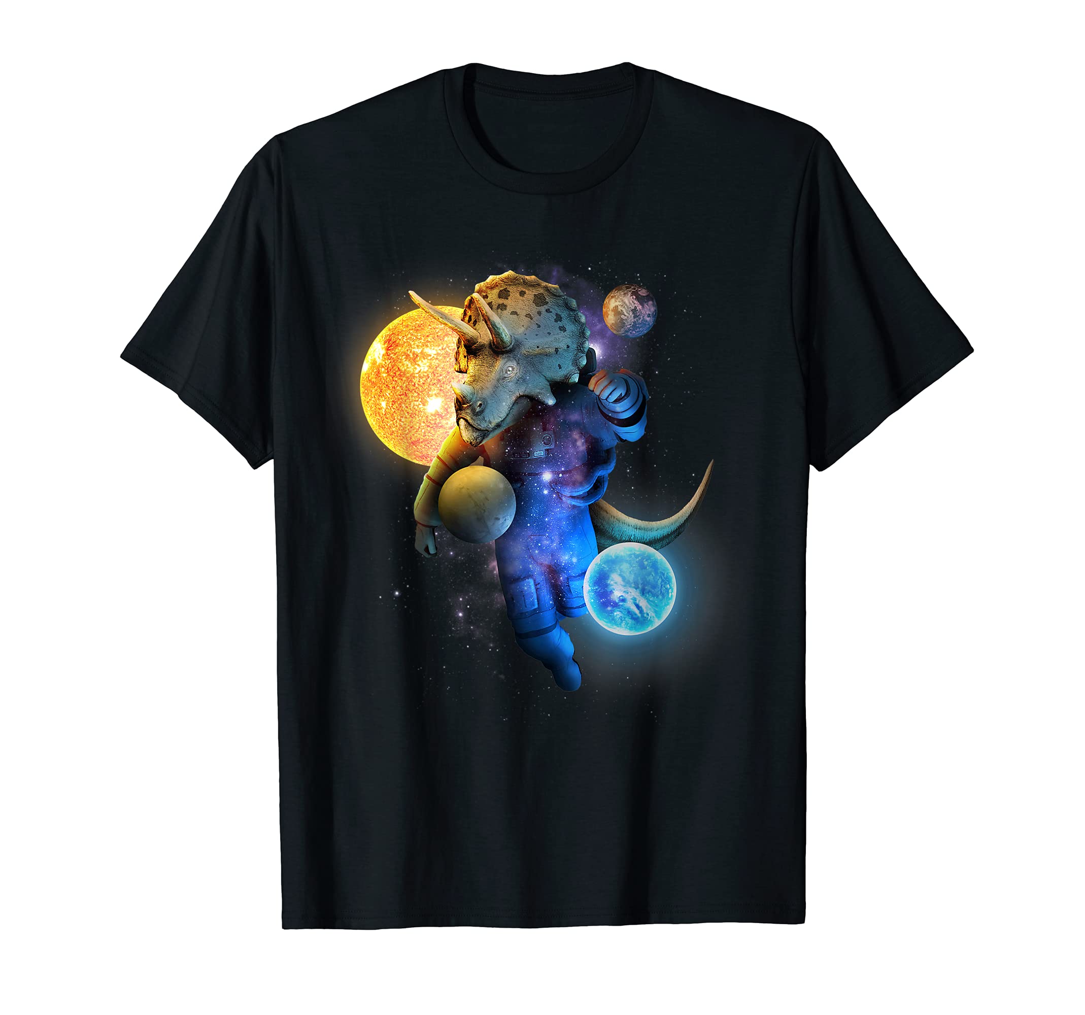 Space Dino - Cool Triceratops as astronaut for Christmas T-Shirt