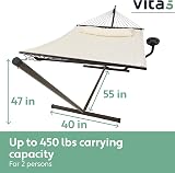 VITA5 Hammock Stand with Sidetable Two Person Heavy Duty 200 kg Beige view 3