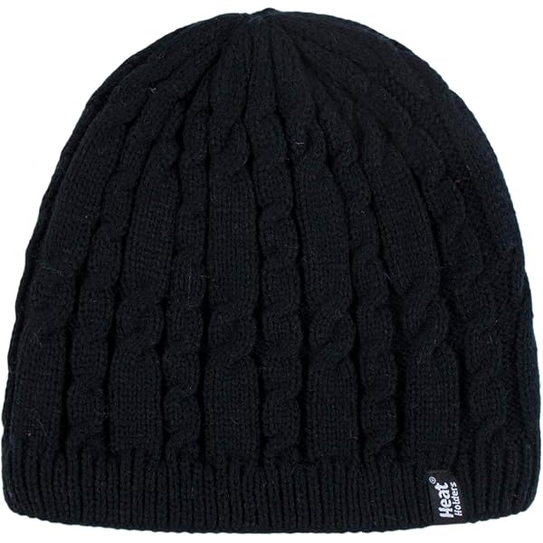 HEAT HOLDERS Women's Thermal Cable Knit Hat - Heatweaver Lining, 3.4 Tog, Black