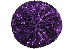 CHUANGLI Sparkly Sequins Beret Hat Glitter Mermaid Cap for Dancing Party Fancy Dress