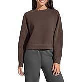 G4Free Flurrylux Women's Cropped Crewneck Sweatshirts Fleece Lined Loose Fit Pullover Fall Clothes Casual Tops