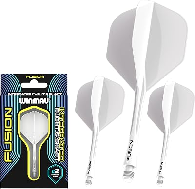 Winmau Fusion Integrated Flight & Shaft System No.2 White Medium