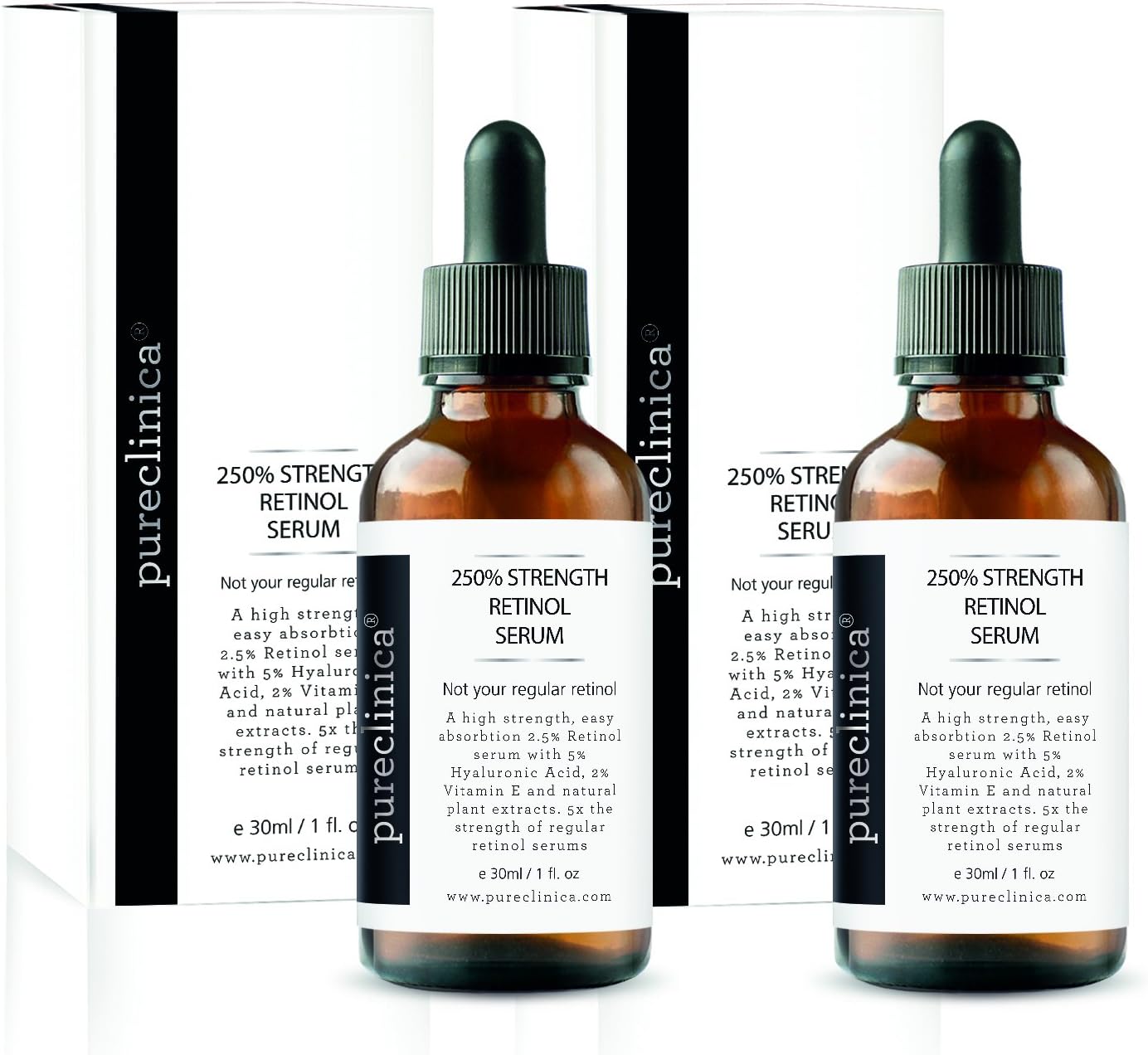 250% Strength Retinol Serum (2.5%) (with 5% HA and 2% Vitamin E) - 30ml / 1 fl oz (2 Bottles), 30 ml (Pack of 2)