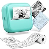 WCZ Sticker Printer M02X Inkless Mini Print Pod Mini Printer Bluetooth Portable Sticker Maker Machine Thermal Printer Come with 1 Roll Paper for Study Notes, Memories, Photo