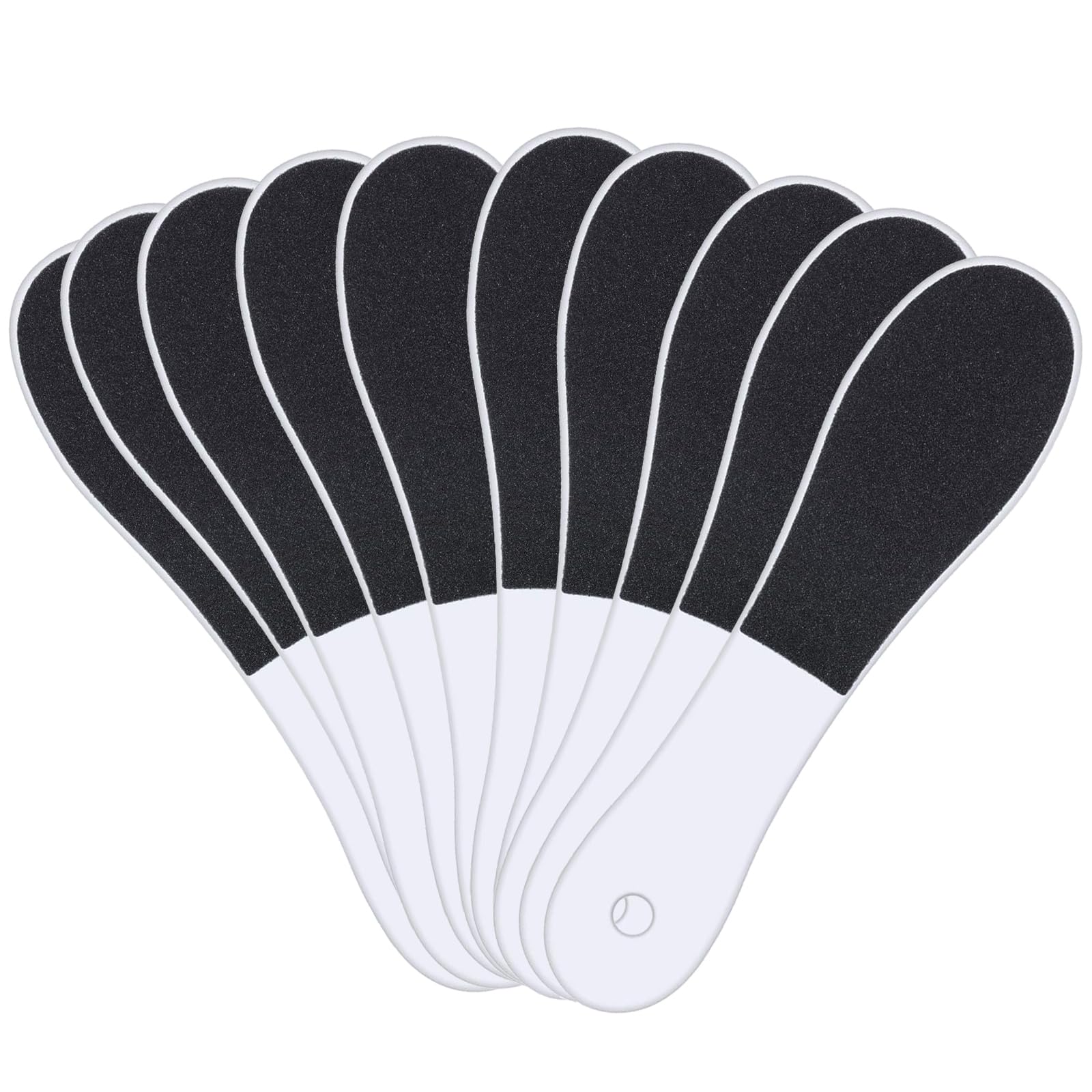 10 Pieces Foot File, Foot Files for Hard Skin, Foot Scraper, Foot Filer, Foot Scraper Hard Skin Remover, Double Sided, with Plastic Handle for Wet and Dry Cracked Feet