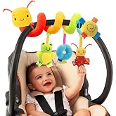 FPVERA Spiral Car Seat Toys for Babies 0-12 Months | Baby Sensory Soft Plush Hanging Toys, Stroller Crib Accessories, Essentials for Expecting Moms, Baby Shower Registry Gift