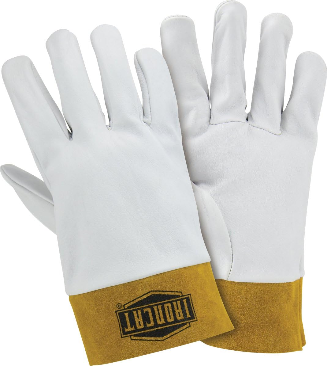 IRONCAT6140 Kidskin TIG Welder – Pearl/Gold, Small, Insulated Top Grain, Straight Thumb, Kevlar Construction, 2 in. Cuff