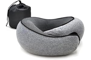 RURING Travel Pillows for Airplanes, Travel Neck Pillow Travel Pillow, Neck Pillow Airplane Memory Foam 360 Degree Support Stowable Pillows for Airplanes Offices and Cars (Dark Gray)
