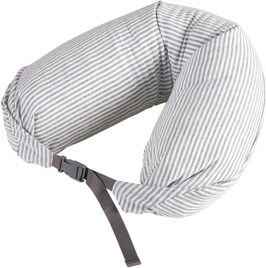 LBMUJI 【Counter Genuine】 MUJINeck Pillow Neck Pillow for Airplane Travel Neck Pillow for car Sofa Pillow U-Pillow (Specifications 16x67cm, Gray Stripes)