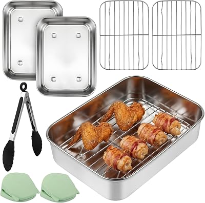 Recipiente air fryer,Accesorio para freidora de aire,bandeja air fryer acero inoxidable 304, compatible con Ninja 7,6L/ 9,5L/ 10,4L AF400EU/AF451EU/AF500EU/DZ400EU, apta para lavavajillas