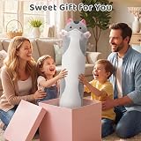 Mewaii 36in Long Cat Plush Pillow Gray Sleeping Hugging Plush Toy view 3