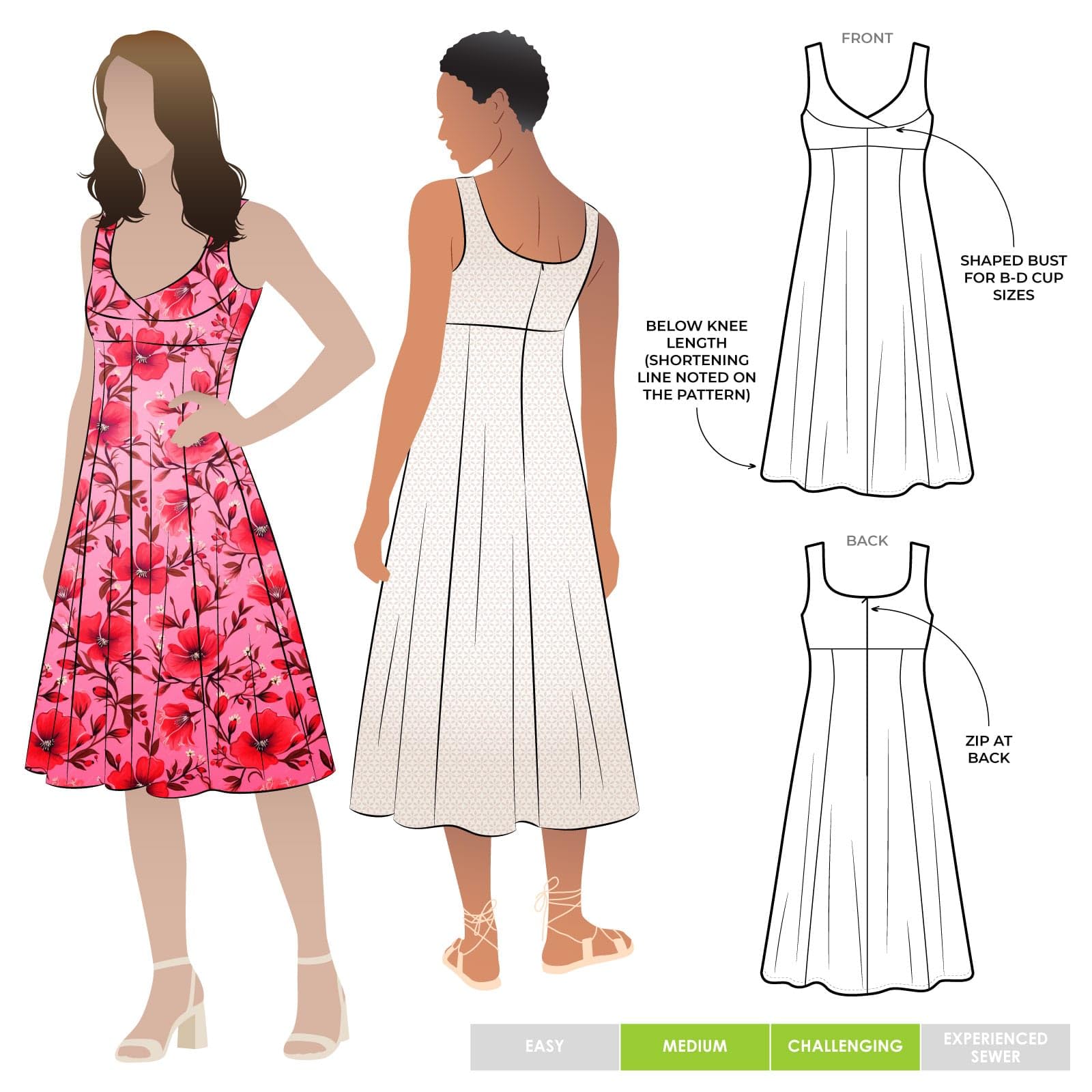 Style Arc Sewing Pattern - Sabrina Woven Dress (Sizes 18-30)