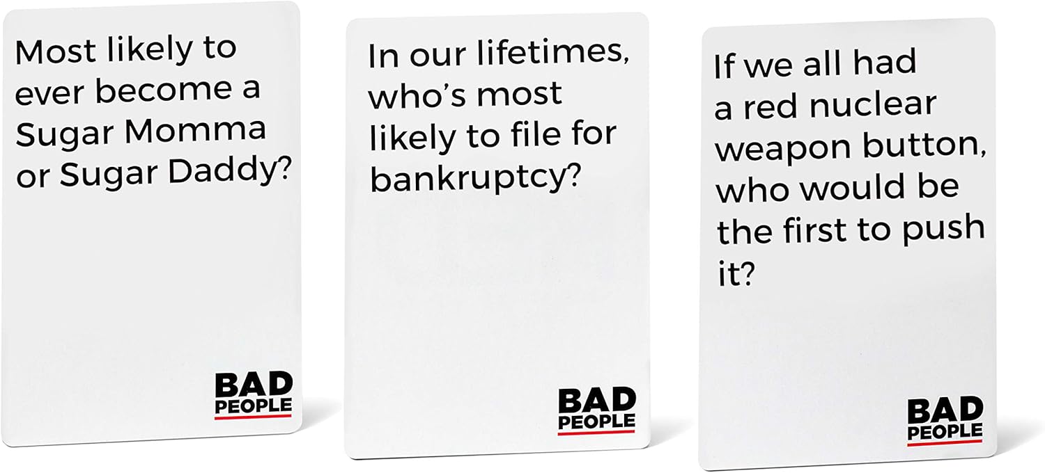 BAD PEOPLE - WHITE Expansion Pack (100 New Question Cards) - The Game You Probably Shouldn't Play - Image 5