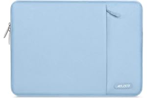 MOSISO Laptop Sleeve Bag Compatible with Laptop 13.3 inch, Polyester Vertical Case with Pocket, Air Blue