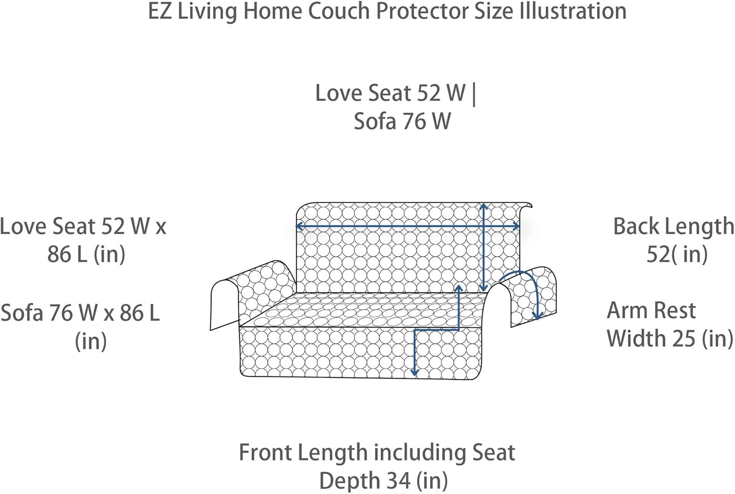 EZ Living Home H302LV5GY Home, Love Seat, Grey,Gray,Charcoal: Home & Kitchen