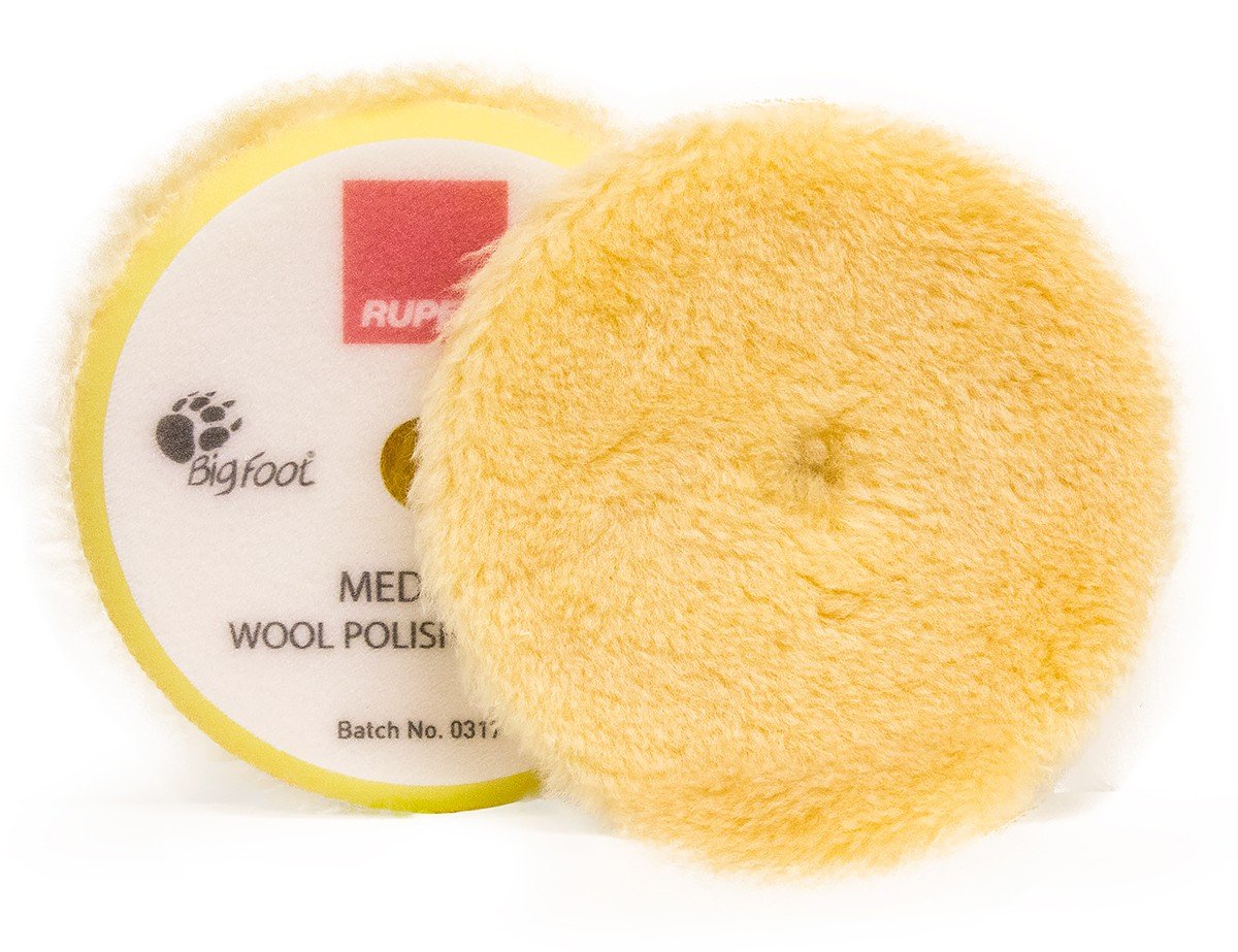 Rupes Bigfoot wool pads, medium, yellow, 80/90 mm, for LHR75e, pack of 2