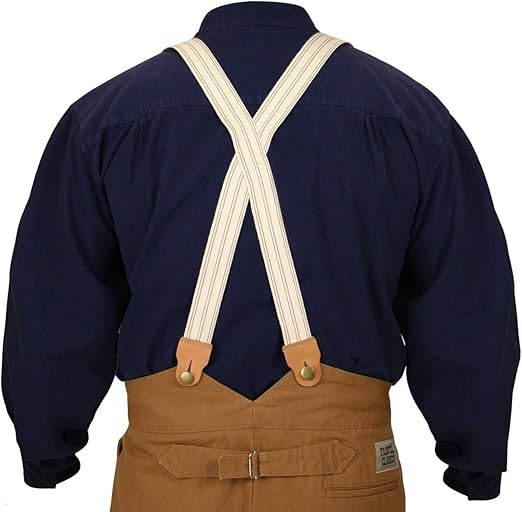 Historical Emporium Men's 1860 Cotton XBack Suspenders Rust/Ivory at