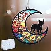 CCiaga DIY French Bulldog Memorial Suncatcher with Sympathy Card, Dog Memorial Gifts for Loss of Dog,Dog Bereavement Gift,French Bulldog Ornament for Window Hanging (4-French Bulldog)