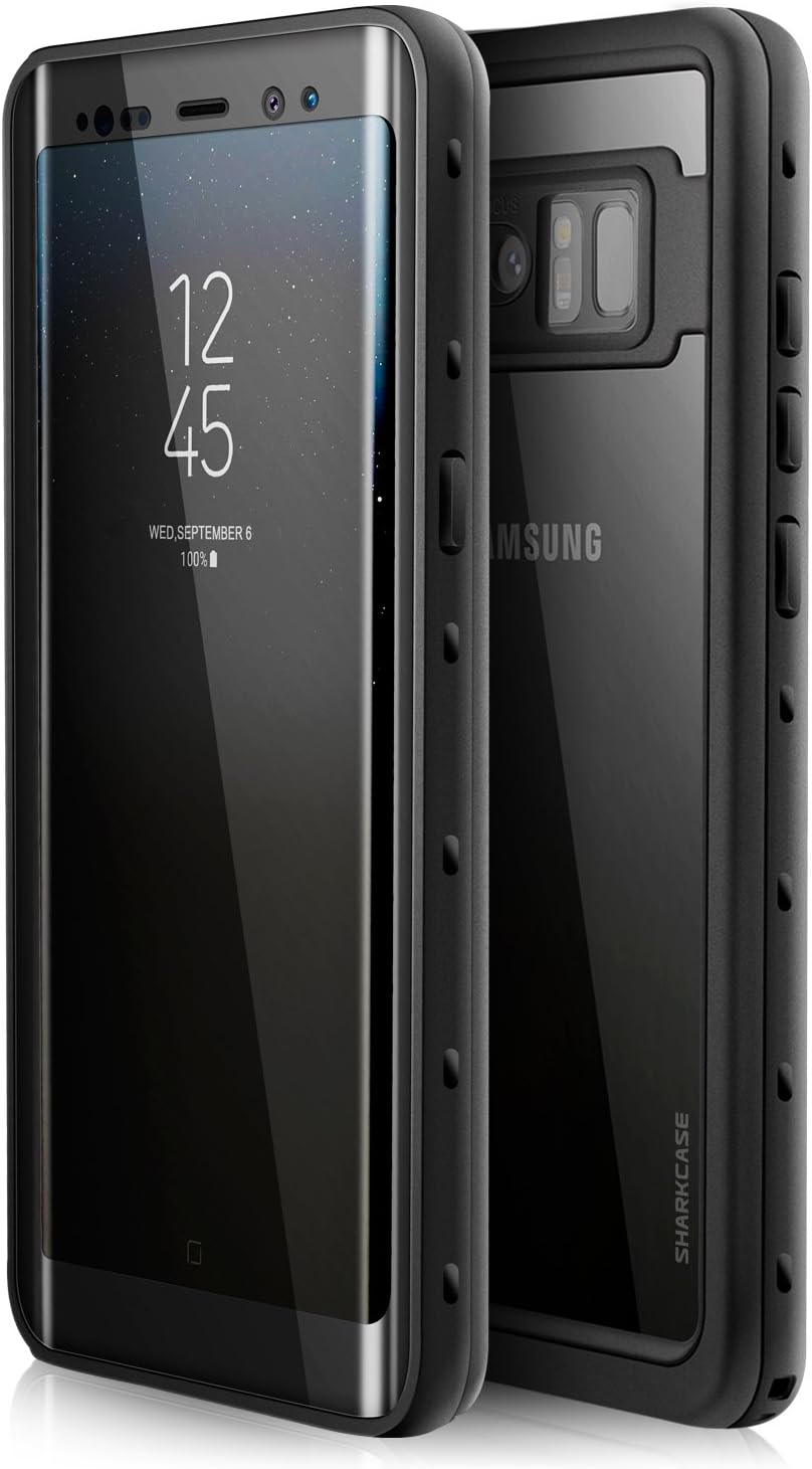 Samsung Galaxy Note 8 Waterproof Case - SHARKCASE IP68 Certified Underwater Protective Case with Built in Screen Protector for Samsung Galaxy Note 8, 6.3'', Black