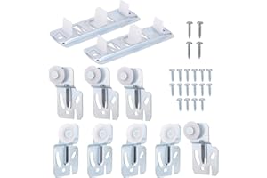 10pcs Sliding Closet Door Roller Kit, Sliding Wardrobe Door Hardware Set with Scroll Wheel Slide Track & Screws for 3/4" to 1