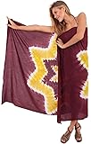 LA LEELA Bathing Suit Swimsuit Soft Rayon Hand Tie Dye Star Bikini Swim Scarf Coverup 78X43 inch Brown Gift Spring Summer 2017