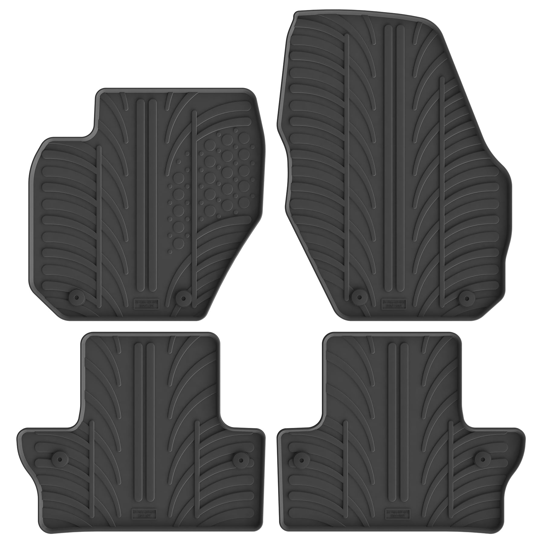 Gledring Rubber car mats set LHD compatible with Volvo S60/V60 2010-2018 (T profile 4-pieces + mounting clips)