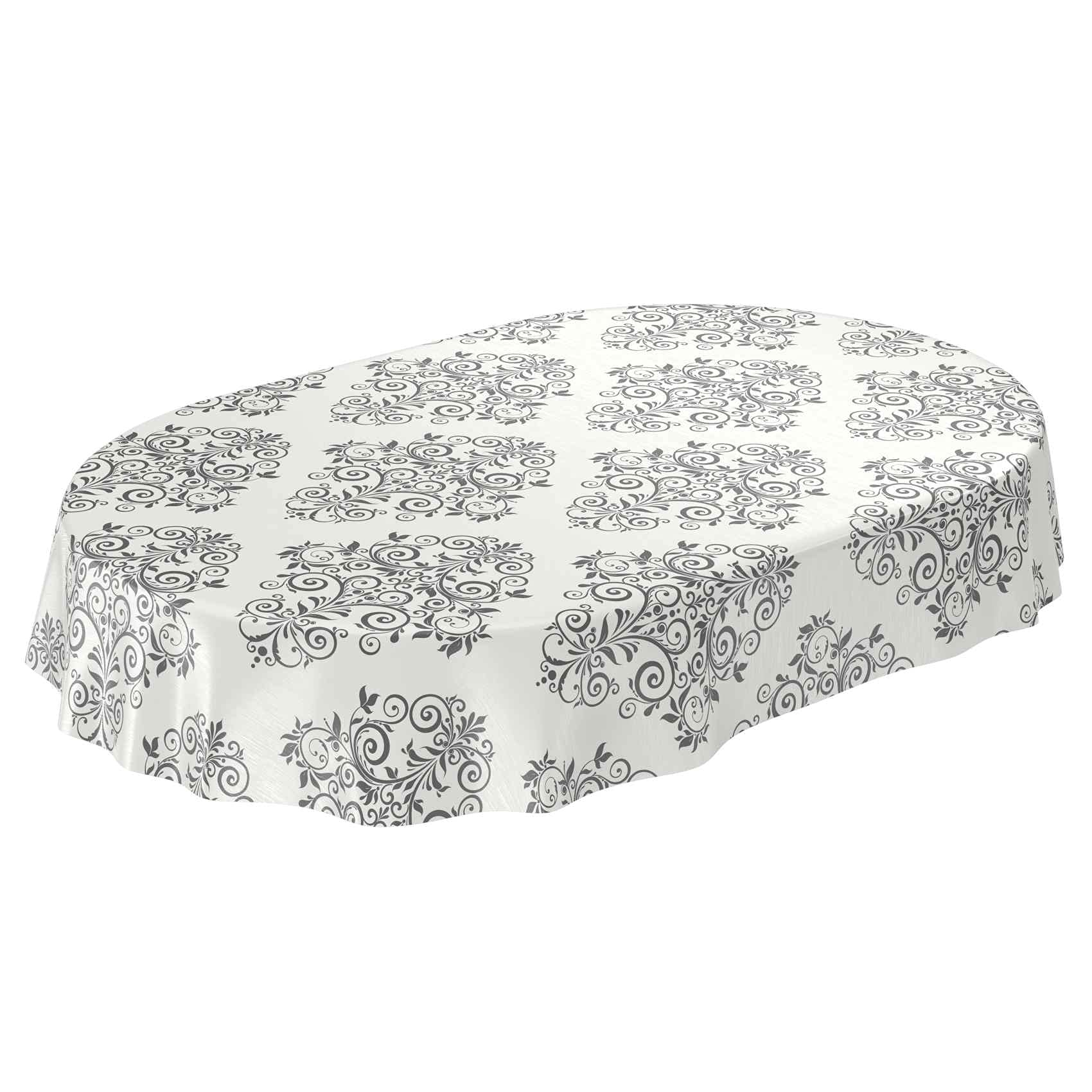 ANRO Oilcloth Oilcloth Table Cloth Oilcloth Oilcloth Tablecloth 180 x 140 cm Beige Cream Oval