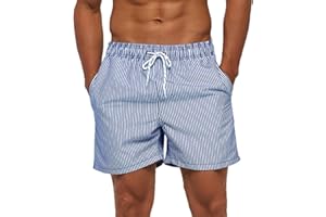 SILKWORLD Mens Swimming Trunks 5 Inch Inseam Swim Shorts Summer Bathing Suit Swimwear Beachwear with Pockets