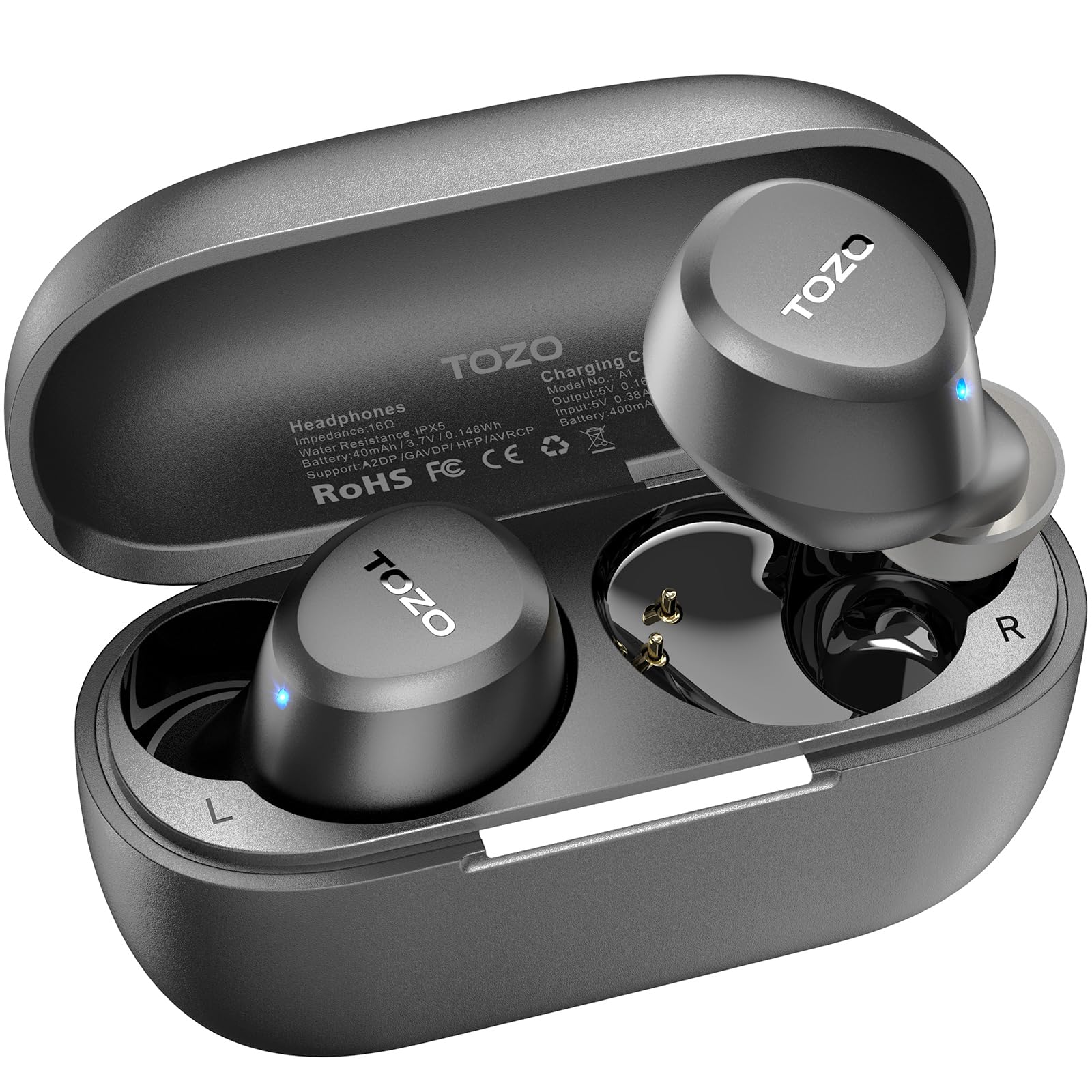 Photo 1 of ***Factory seal***

TOZO A1 Wireless Earbuds Bluetooth 5.3 Light Weight in Ear IPX5 Waterproof Headphones 2 Mic for AI Calls, Immersive Premium Sound Bass Headset with Charging Case, 32 Presets EQ Customization via App